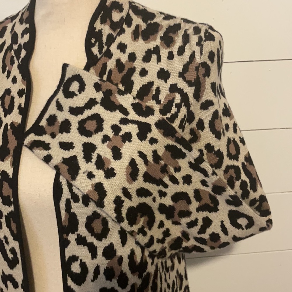 Chicos Leopard Print Open Front Convertible Cardi… - image 6